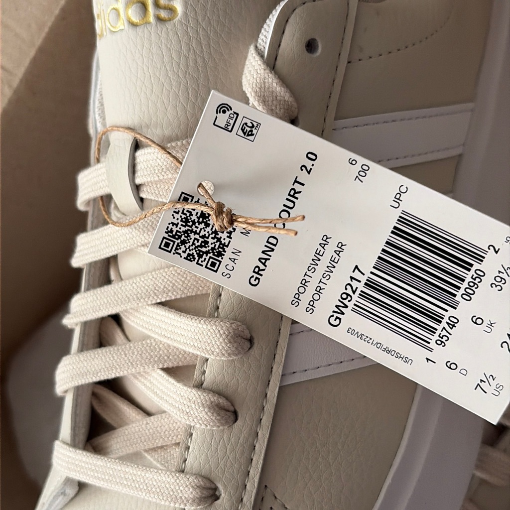 Brand New Womens Adidas Grand Court 20 Cream Sneakers